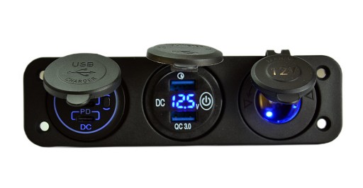 USB C nabíjačka , zásuvka zapaľovača digitálny voltmeter 12-24V