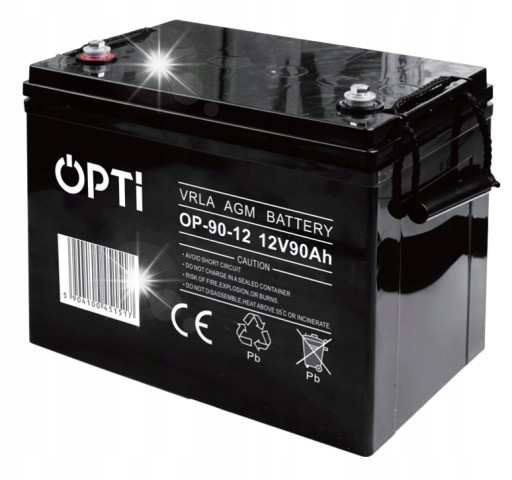 Аккумулятор agm 12 в 90 ач, ибп для лодки, кемпера, солнечный преобразователь vrla