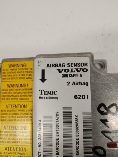 modul Bedienteil sensor AirBag Volvo V40 30613499A