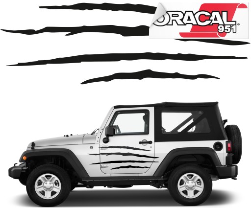 Наклейка джип когти когти рваные 110X35 2шт