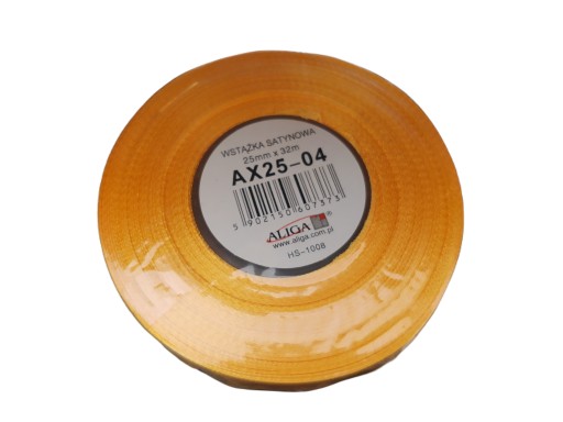 Стрічка атласна жовто-темна 25мм 32м. 