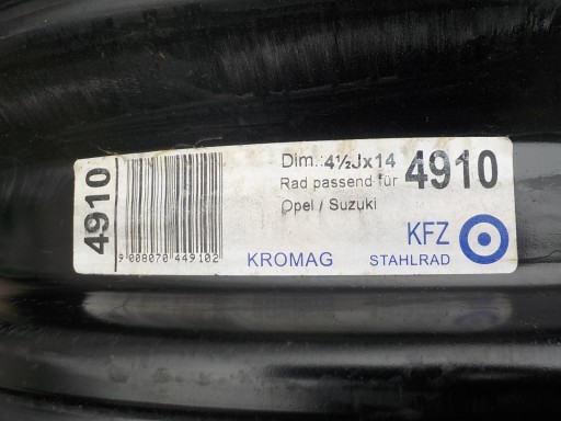 SUZUKI OPEL CERCHI Ferro R14 4x100 ET45 KBA43736