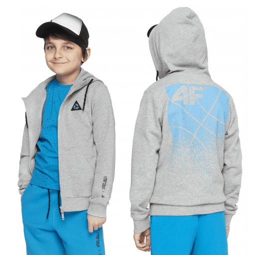 Дитячий світшот 4F розмір 122 довгий рукав сірий