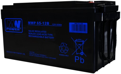 Аккумулятор agm аккумулятор vrla mw power mwp mwp65-12b 12v 65ah mwp65 тележка для ибп