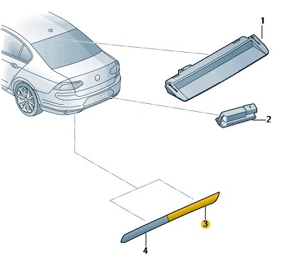 3G0945103A - Задній відбивач VW PASSAT B8 OE