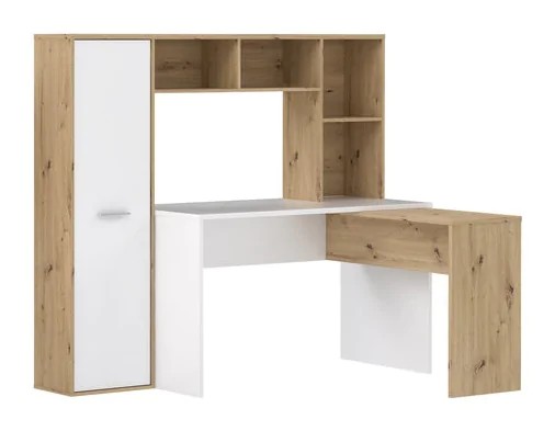 Funkcjonalne biurko NET106 ERBB541 Dąb artisan Biały