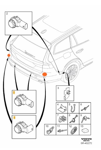 Парктронік задній pdc volvo 32209357 2019+