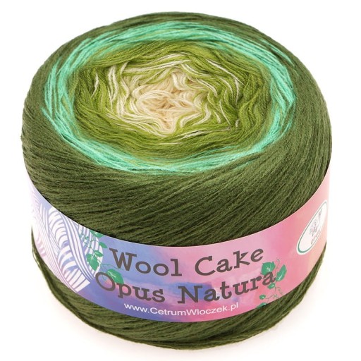 Włóczka cieniowana Opus Natura Wool Cake 50002, wełna na chusty, 4 nitki