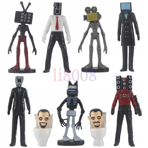 НАБІР ФІГУРОК SKIBIDI TOILET MAN SET, 9 ЧАСТЕЙ