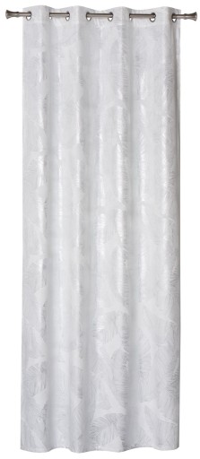 Zasłona z kółkami Vanua Welur 140x260 cm, off white liście bananowca
