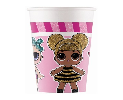 Чашки на день народження LOL Glitterati 200 мл 8 шт