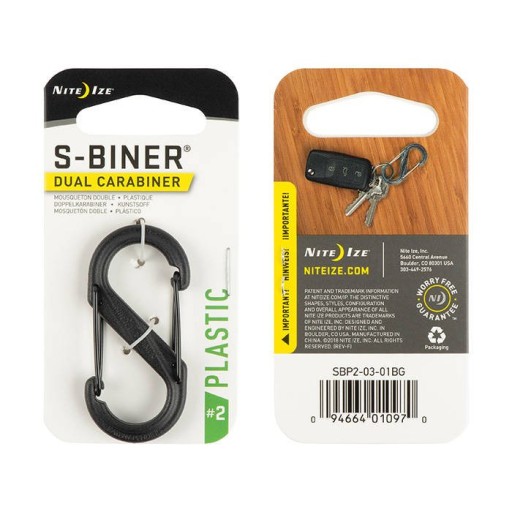 Nite Ize Karabińczyk S-Biner #2 Plastic Black Gate Czarny