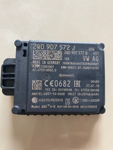 Датчик радара vw skoda distronic 2q0907572j