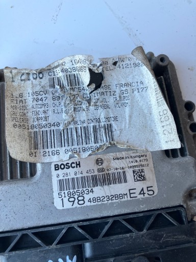 computer of the engine BRAVO II 1.6 MULTIJET 51805034