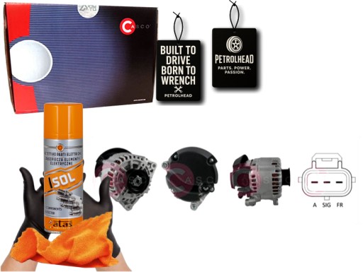 CASCAL14110AS#ECS-PCP+K - Генератор 12в 124а каско #petrolhead pro+ комплект4