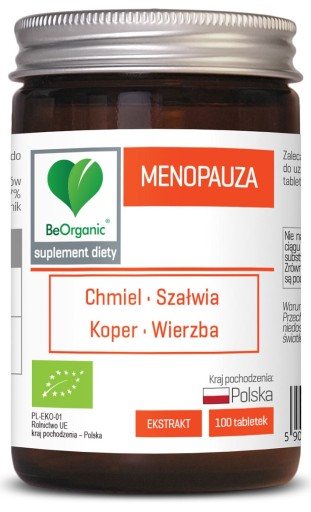 BeOrganic by Aliness Menopauza BIO 450mg 100 tabliet Šalvia Kôpor Chmeľ