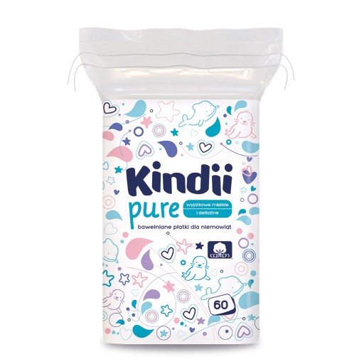 Kindii Pure прямокутні косметичні подушечки 60 шт.