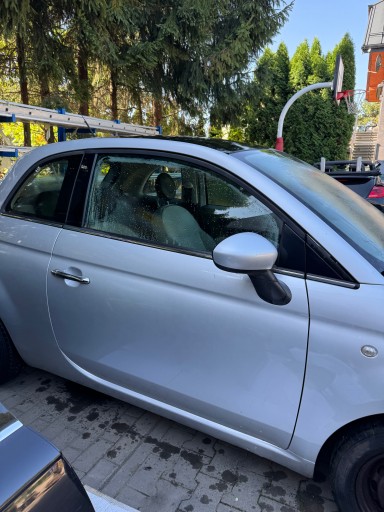 door right FIAT 500 07- complete WRAZ Z LUSTERKIEM silver ORYG*