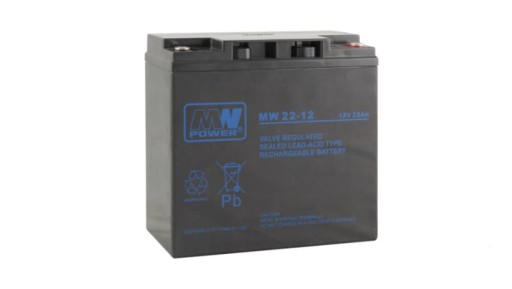 Аккумулятор vrla agm 12 в 22 ач (срок службы 6-9 лет) mw 22-12