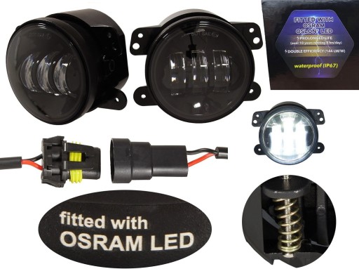 LED-42B - светодиодные фары OSRAM 4 дюйма Jeep Wrangler 97-18