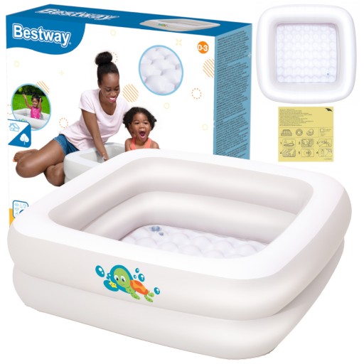 Надувна туристична ванна Bestway 51116 25x86x86 см біла