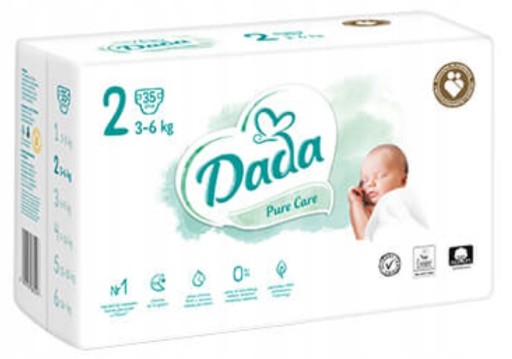 Підгузки Dada Pure Care розмір 2 3-6 кг 35 шт.