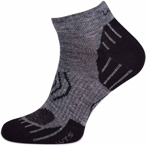 Športové ponožky z merino vlny sivé 34-37