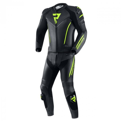 ШКІРЯНА КУРТКА FIGHTER BLACK/FLO YELLOW 56