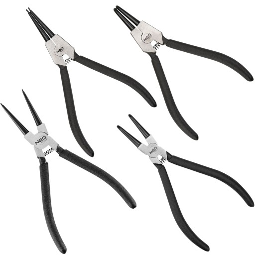 Плоскогубцы для стопорных колец набор 4шт изогнутые прямые NEO