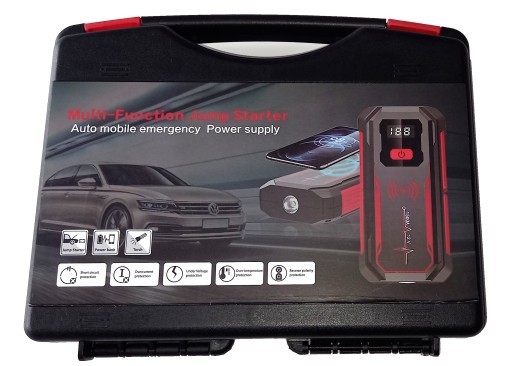 Стартовый усилитель 1500A 16000mah Power Bank LCD Qi