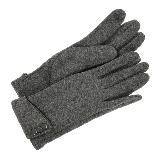 Teplé šedé dámske rukavice dotyk s fleecom