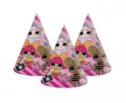 Шапочки на день народження LOL Glitterati, 6 шт