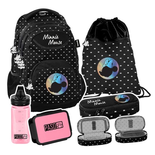 Багатокамерний шкільний рюкзак Minnie Mouse BeUniq чорний, різнокольоровий