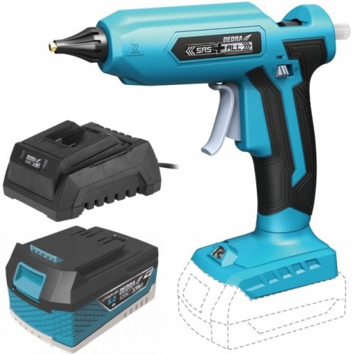 Акумуляторний клеєвий пістолет DEDRA 18V + 5Ah