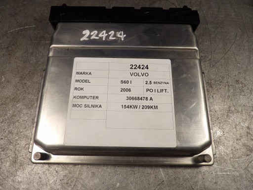 Volvo S60 et ordinateur, unité de commande électronique uce 0261208289, 30668478A, 1039S06127