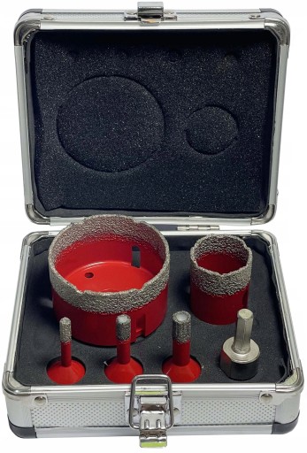 НАБІР КОЛЬЦЕВИХ ПИЛ, АЛМАЗНЕ СВЕРДЛО ПО КАМЕНЮ 6-68