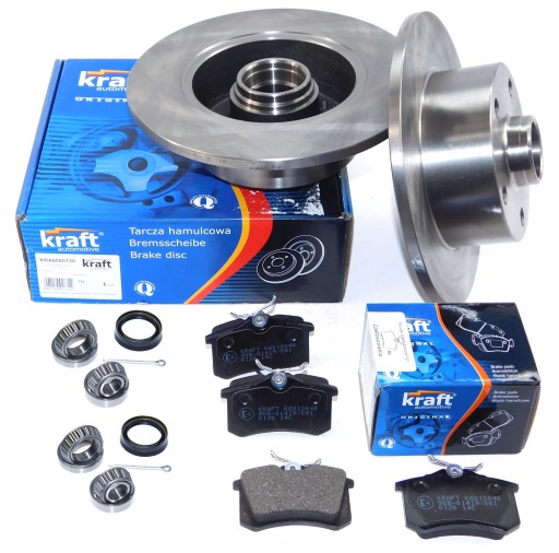 6050120 - Диски + колодки + підшипники задні AUDI A4 b5 KRAFT