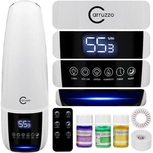 Ультразвуковий зволожувач Carruzzo Exclusive Line Big King Pure Mist 100 м³/год 25 Вт білий