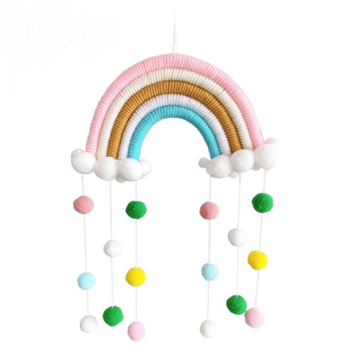 ДЕКОРАЦІЯ СТІНИ ДІВЧАТА БОХО ВЕСЕЛКА МАКРАМЕ