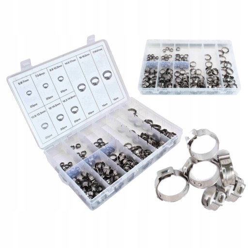 ЗАЖИМНЫЕ СТЯЖКИ С ПРИМИРИТЕЛЬНЫМ УХОМ 170ШТ