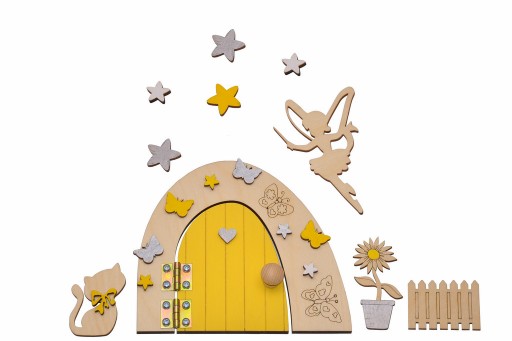 ЖОВТА ЧАРІВНА КАЗКА ДВЕРІ + ФЕЯ ТА ДЕКОР