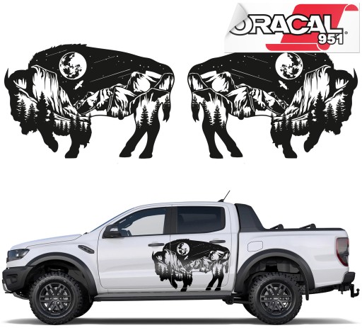 2x наклейка на бічну сторону автомобіля Camper Зубр 60x40