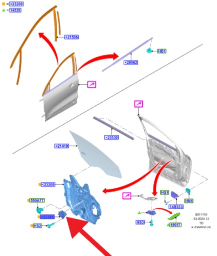 LV4Z9923394C - Электродвигатель стеклоподъемника правый передний kuga 2024- 2820091 _ lv4b-14a365-cb