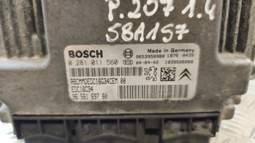 Computer Bedienteil DES MOTORS PEUGEOT 207 1.4D 0 281 011 560