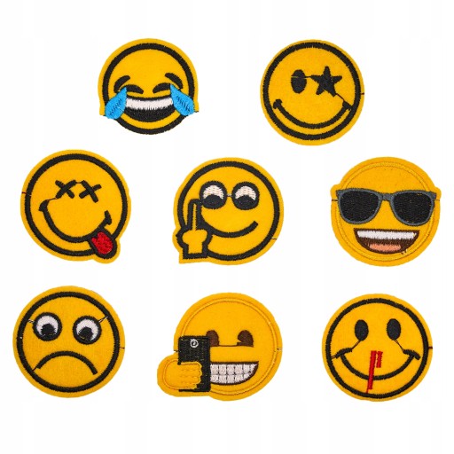 EMOTKI nažehľovačky TERMO Emoji smajlíky SADA 8 ks