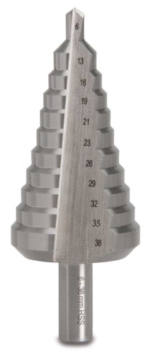 СВЕРЛО СТУПЕНЧАТОЕ КОНУСНОЕ, HSS, PG7-PG29, ДИАМЕТР 13-38 ММ, МОДЕЛЬ BM1942