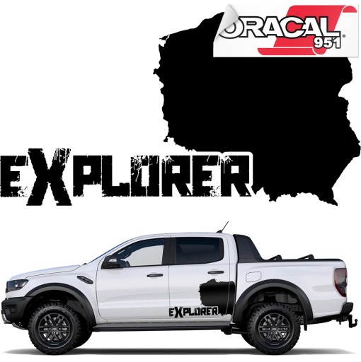 2X наклейка польский EXPLORER карта для JEEP 110X60