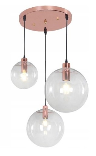 LAMPA LASSI ROSE GOLD SKLENENÝ ZÁVESNÝ SET 30CM