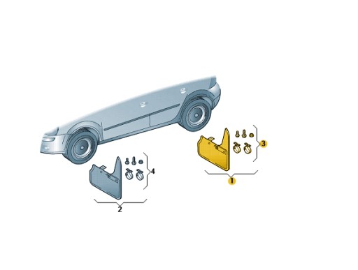 Комплект бризковиків задній VOLKSWAGEN PASSAT B8 задній OE