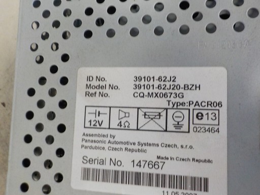 SUZUKI SWIFT III MK6 RADIO fabbrica 39101-62J2